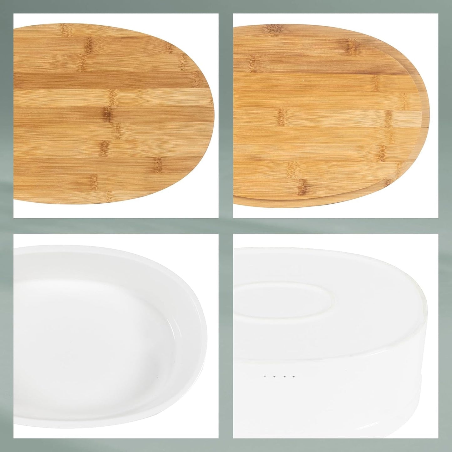 Boîte à pain Kela avec trous d'aération, boîte à pain en céramique, SALENA, bol à pain, blanc, 36,5 x 23,5 x 14 cm Boîtes de conservation alimentaire Naty Shop