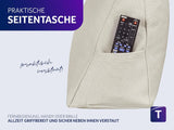 Traumnacht Cosy Back Oreiller de lecture 70 x 40 cm beige Housse amovible et lavable en 100 % polyester Poche latérale pratique Certifié Oeko-Tex Produit selon les normes de qualité allemandes