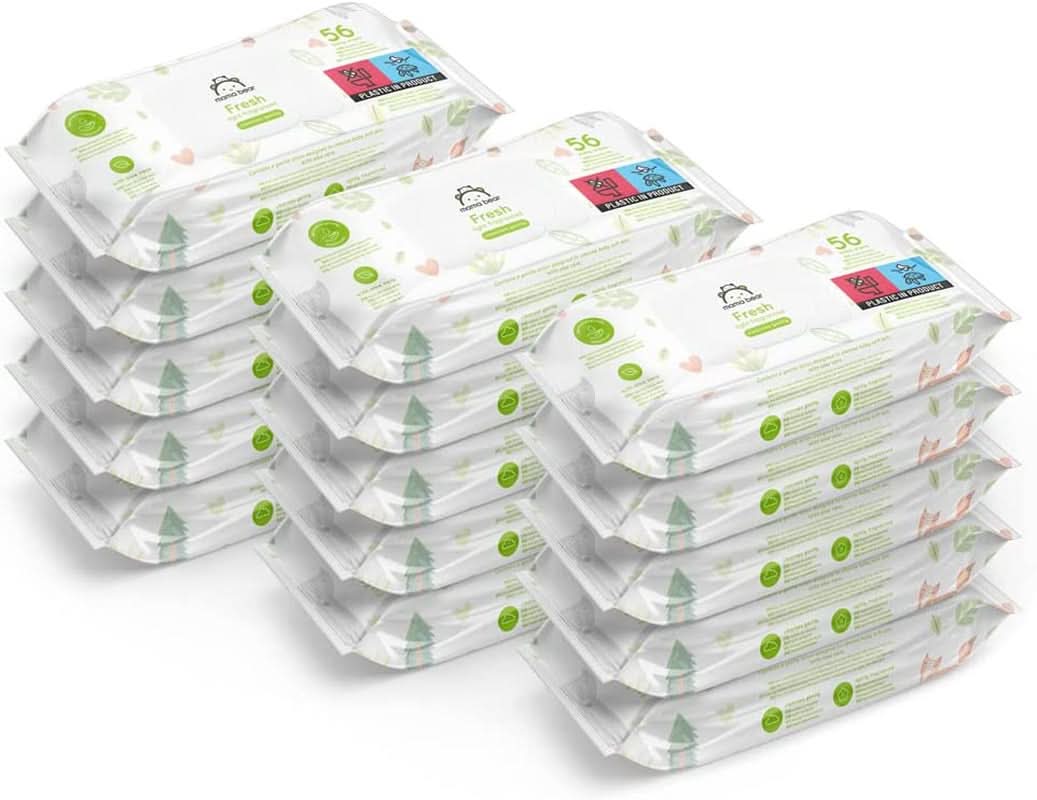 Lingettes fraîches pour bébé à l'Aloe Vera Mama Bear Naty Shop