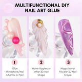 Makartt Gel adhésif pour strass – 15 ml de colle UV pour ongles avec breloques roses en forme de cœur, bijoux et accessoires de design d'ongles pour manucure à domicile, cadeau de Saint-Valentin