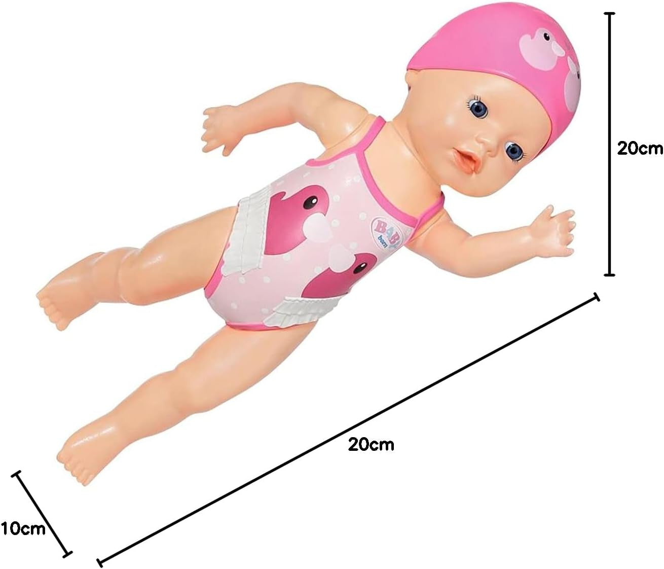 BABY Born My First Swimmer Girl - Poupée 30 cm - Poupée de bain avec mécanisme pivotant, étanche - Fonctionne sans piles - Convient aux enfants de 1 an et plus