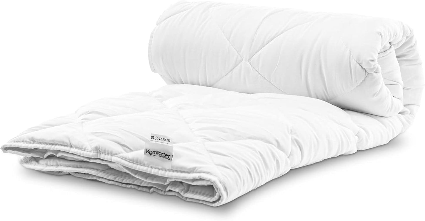Couverture d'été Komfortec 135X200 Cm, 170Gsm, Couverture fine et légère pour l'été, couverture anti-allergique, blanc Couettes et couettes Naty Shop 135 X 200 Cm Couverture d'été
