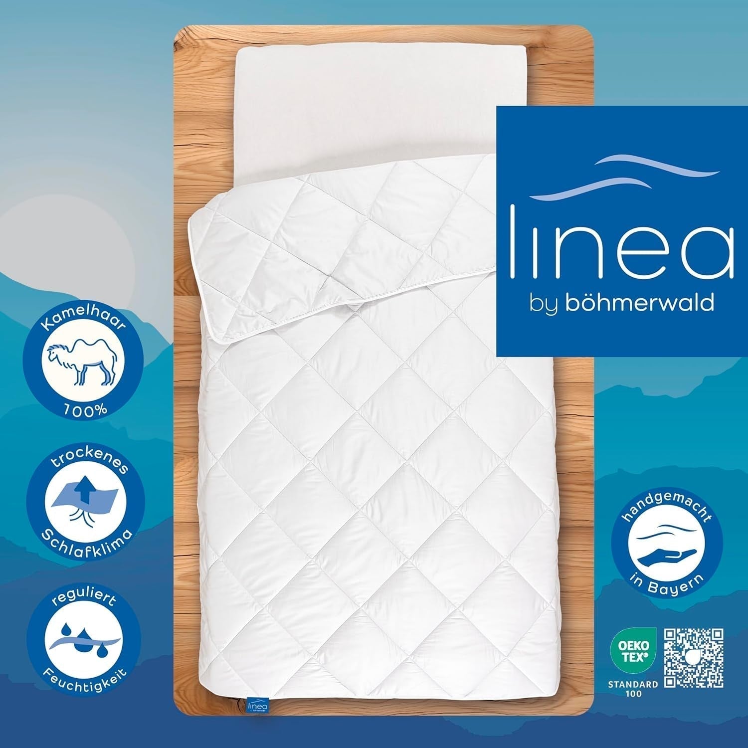 Böhmerwald Couette exclusive, camel, blanc, 135 X 200 Cm Couettes et quilts Naty Shop