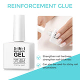 Builder Gel de construction 5 en 1 15 ml, gel de construction d'ongles, gel de construction d'ongles, vernis à ongles d'extension d'ongles UV/LED, extensions, nail art, autocollants, gel de construction d'ongles (blanc)