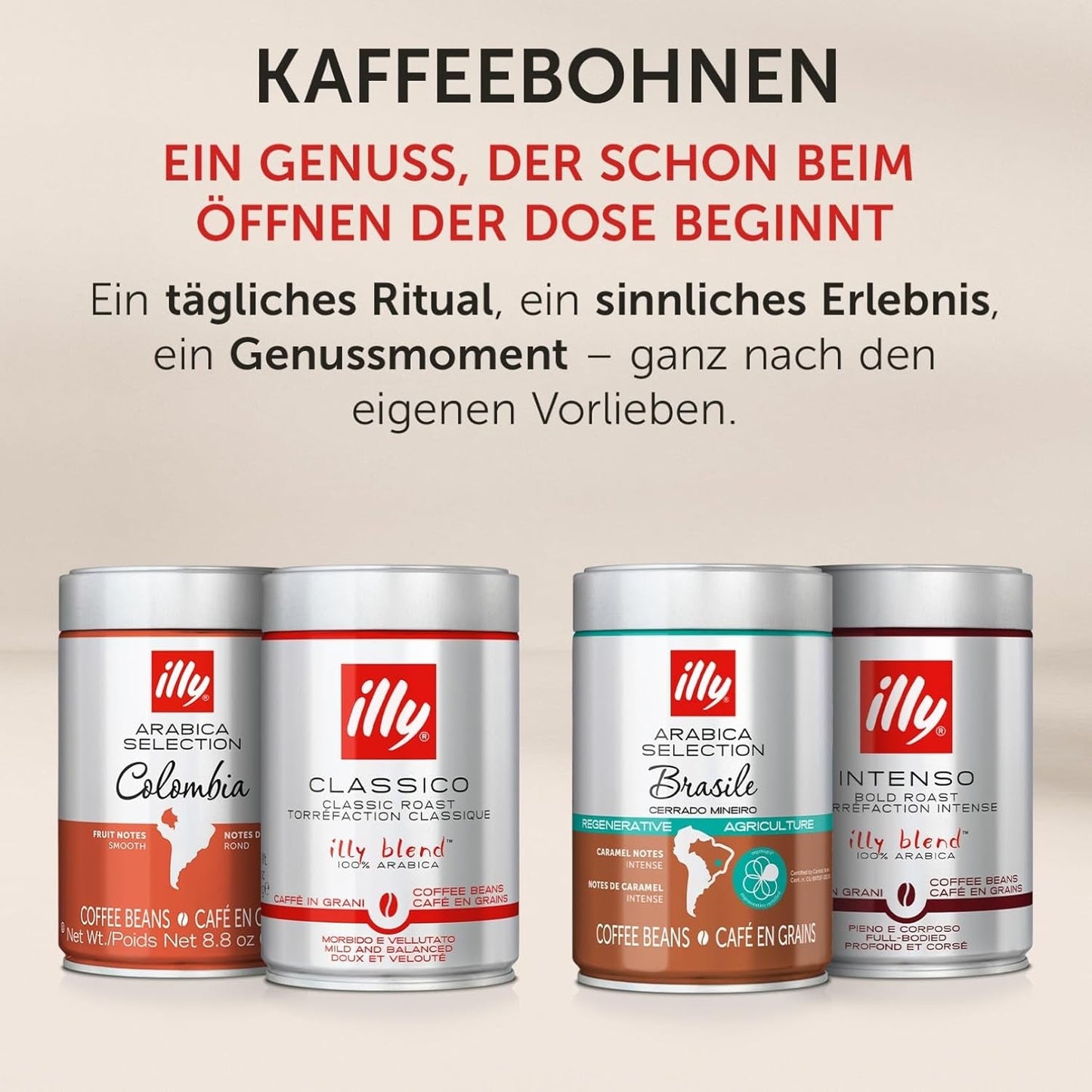 illy, Kaffeebohnen Arabica Selection Costa Rica, 100% Arabica avec caramel, notes de chocolat et vanille, sußer Gesmack, 1 dose avec 250g