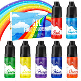 Colorant Alimentaire en Gel - 7 x 15 ml Colorant Alimentaire Concentré Couleur Arc-en-Ciel pour Décoration de Gâteaux, Cuisson, Biscuits, Macarons - Colorant Alimentaire Sans Sucre pour Boissons, Décoration de Gâteaux, Slime DIY