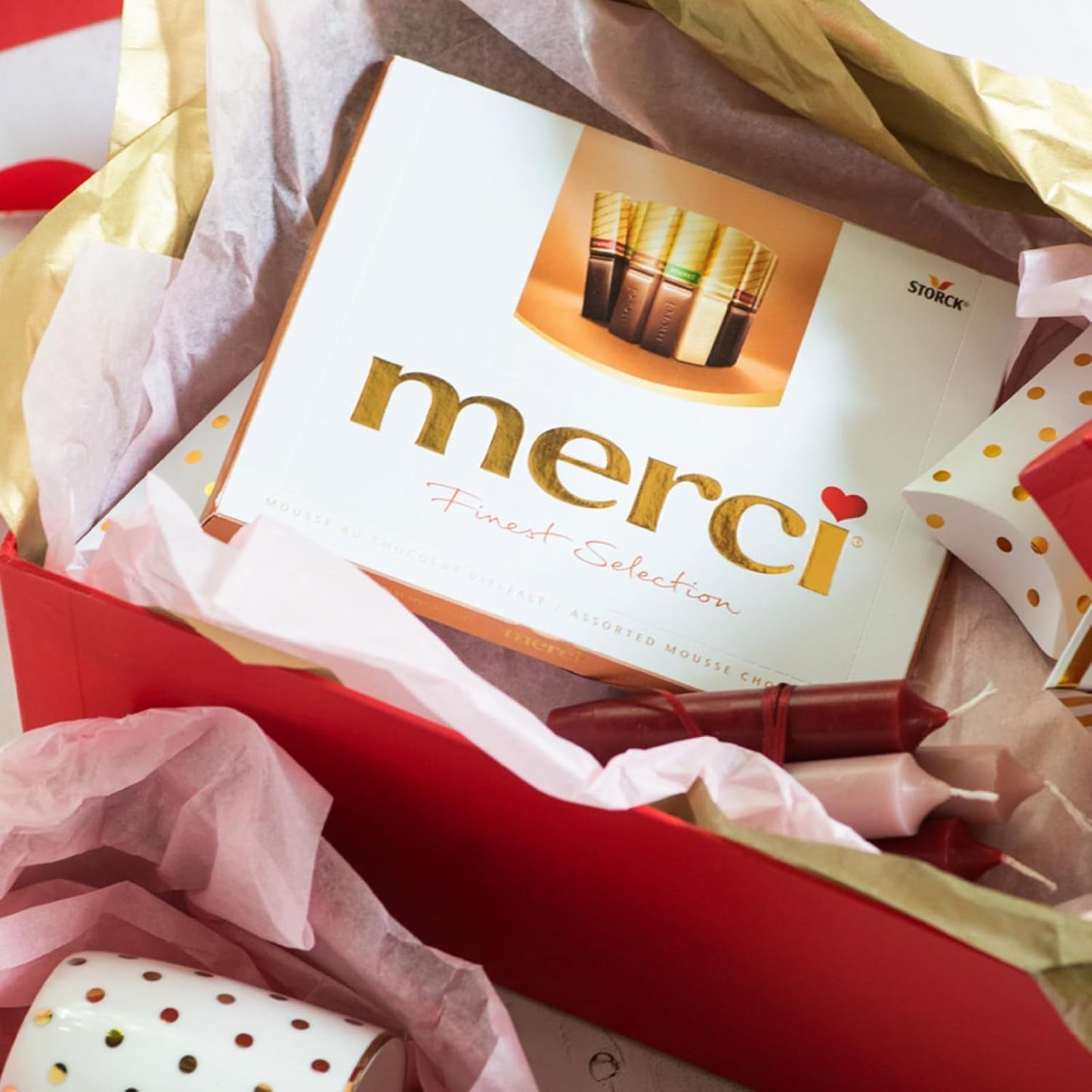 merci Variété Mousse au Chocolat Finest Selection – 1 x 210 g – Spécialités Mousse au Chocolat Exquise – Pralinés fourrés et non fourrés