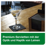 Tork Linstyle 509542 Serviettes cocktail noires, pli 1/4, 1 pli, 23,8 x 23,8 cm, 1 x 100 serviettes