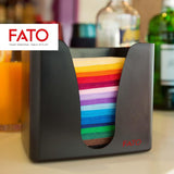 , Serviettes en papier jetables, Idéales pour l'apéritif et les cocktails, Paquet de 100 serviettes, Format 24X24 pliées en 4, 2 couches, Couleur Tourterelle, Papier 100% pure cellulose, certifié Fsc