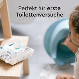LILLYDOO Lingettes humides pour toilettes 720 pièces (12 x 60) Lingettes jetables 100 % sans plastique, sans parfum