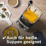 Bosch Batteur sur socle Vitaboost MMBH6P6BDE, 6-Klingen-Edelstahlmesser, 2.5L Tritan-Mixbehälter, Stopfer, 6 Automatikprogramme, Rezeptbuch, Bpa-Frei, Einfache Reinigung, 45 000 U/Min, 1600 W, Schwarz Bucatarie Naty Shop