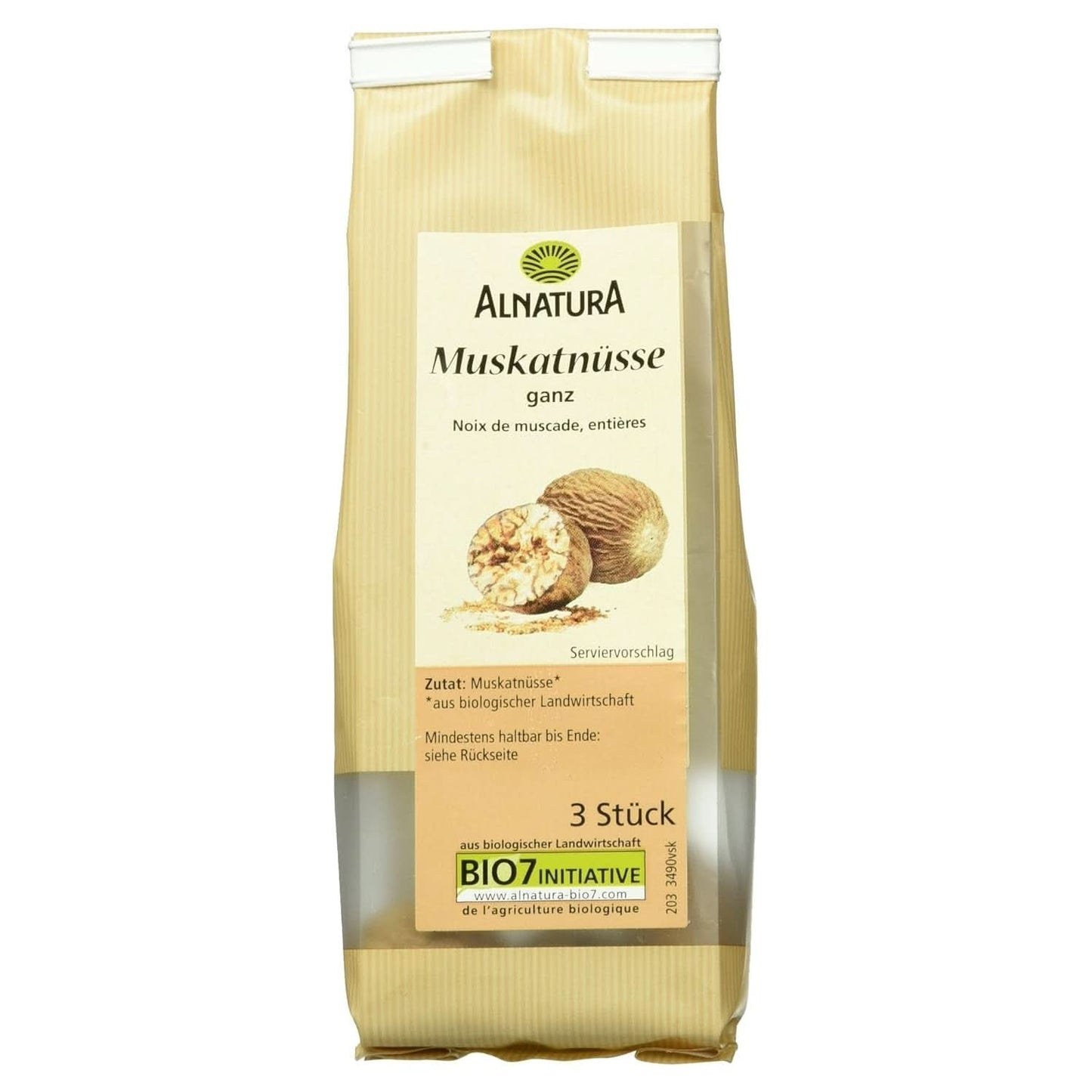 Noix de Muscade Entière Bio 3 Pièces Épices Naty Shop