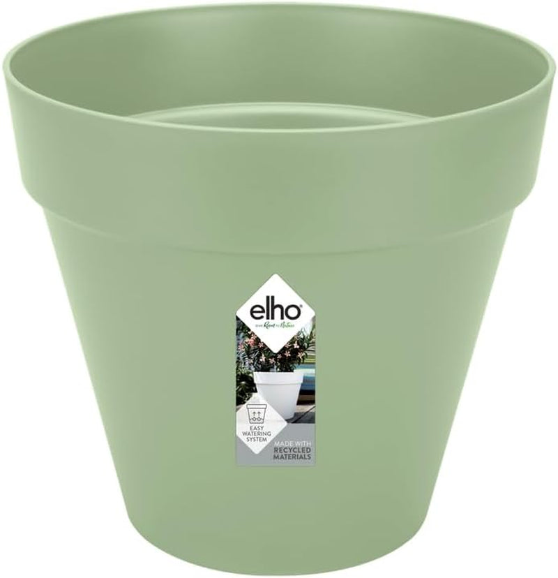 elho Loft Urban Round 40 - Pots de fleurs d'extérieur - 100% plastique recyclé - Ø 38,5 x H 35,3 cm - Jaune/Ocre