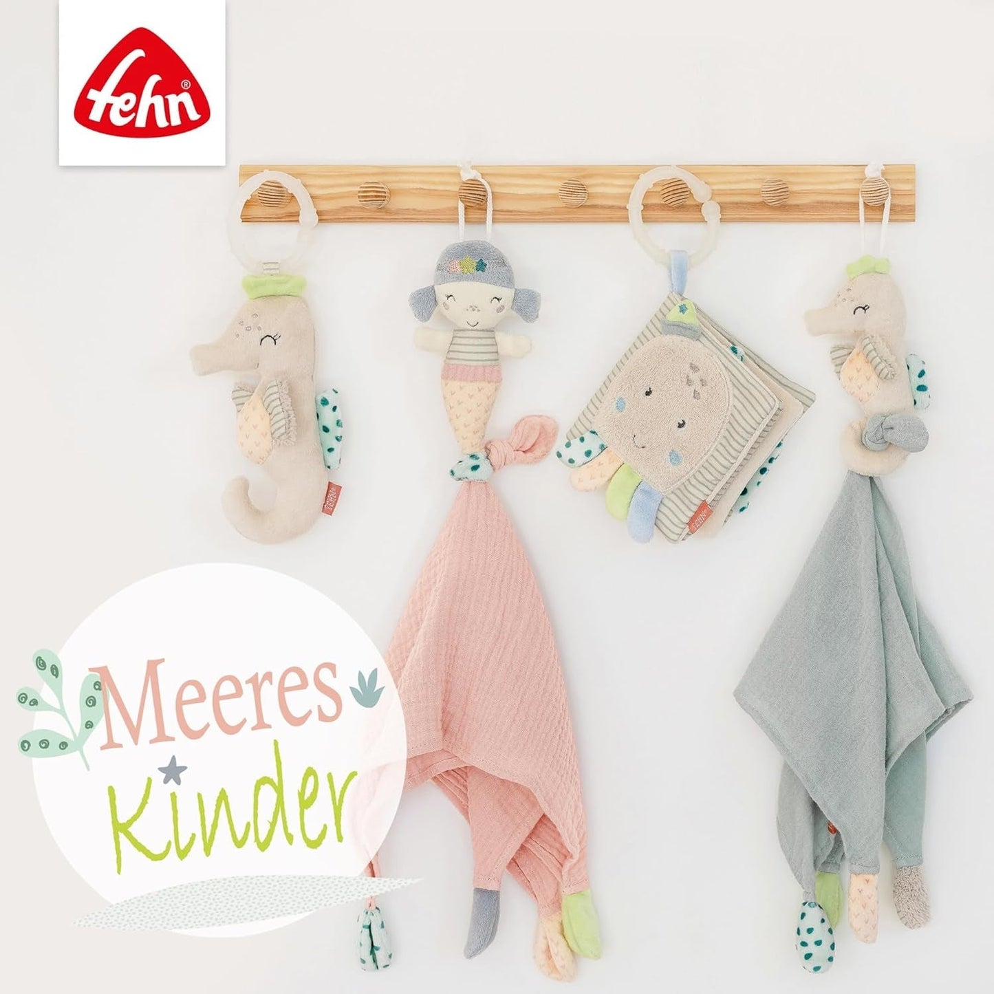 Fehn jouet pieuvre cloche - hochet, couinement, jouet de motricité - jouet en peluche pour bébés avec tissu doux - jouet pour bébés et tout-petits à partir de 0 mois Baby Toys Naty Shop