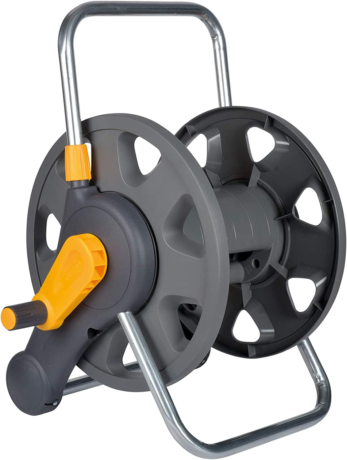 HOZELOCK - Enrouleur de tuyau 2 en 1 (ligne de support non incluse) 60 m : Autonome ou mural, facile à transporter mais robuste et durable. Utilisation flexible dans le jardin [2475R0000]