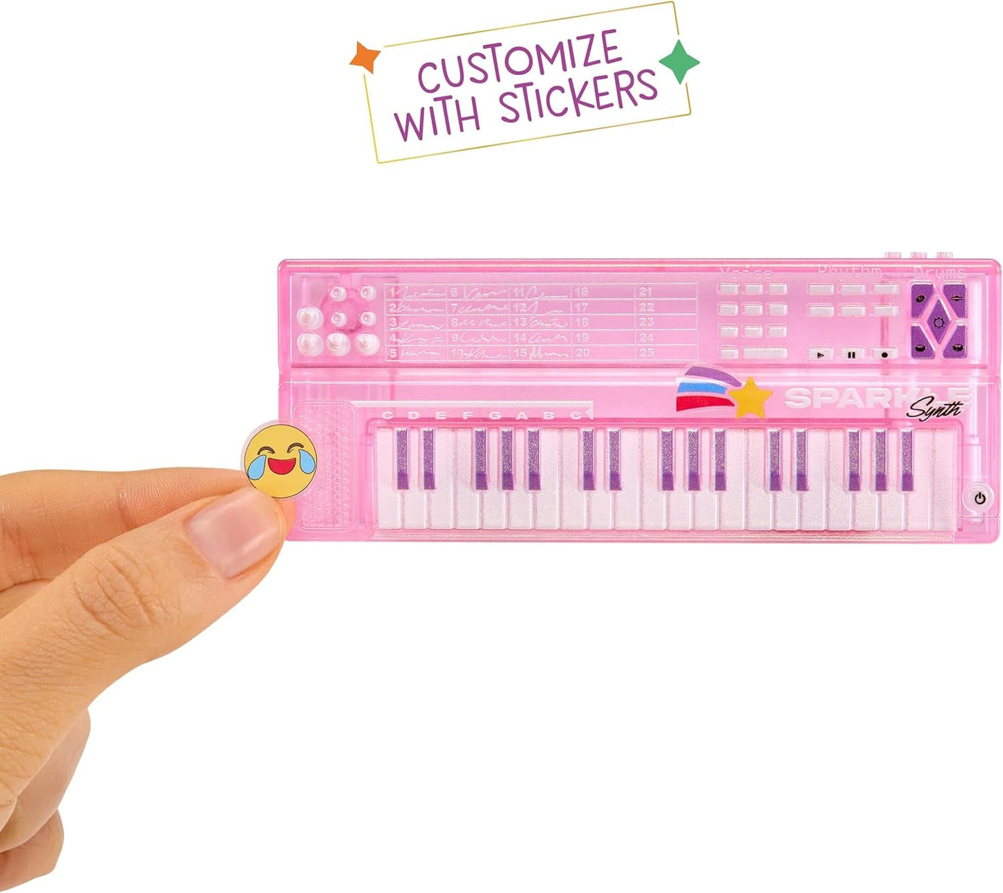 Rainbow High Junior High Rock Band - Amaya, Rainbow Colors - Poupée mannequin de 23 cm avec clavier, personnalisable avec des autocollants, jouet articulé et mignon pour enfants à partir de 4 ans