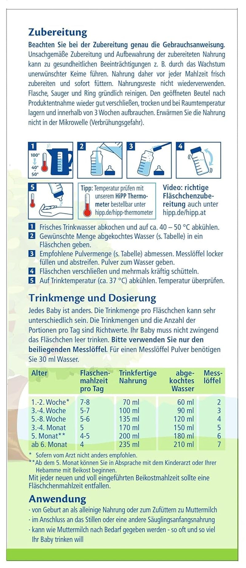 Le lait infantile bio HiPP PRE (4 x 600g), dès la naissance, ne contient que du lactose comme glucide, de la meilleure qualité biologique