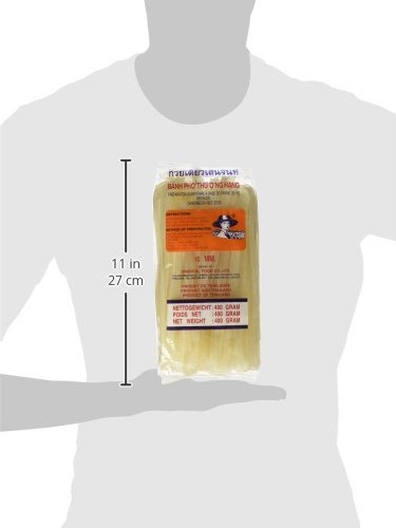 Nouilles de riz - Thaïlandaises, nouilles de riz de 10 mm de large, à base de farine de riz - 17 x 400 g