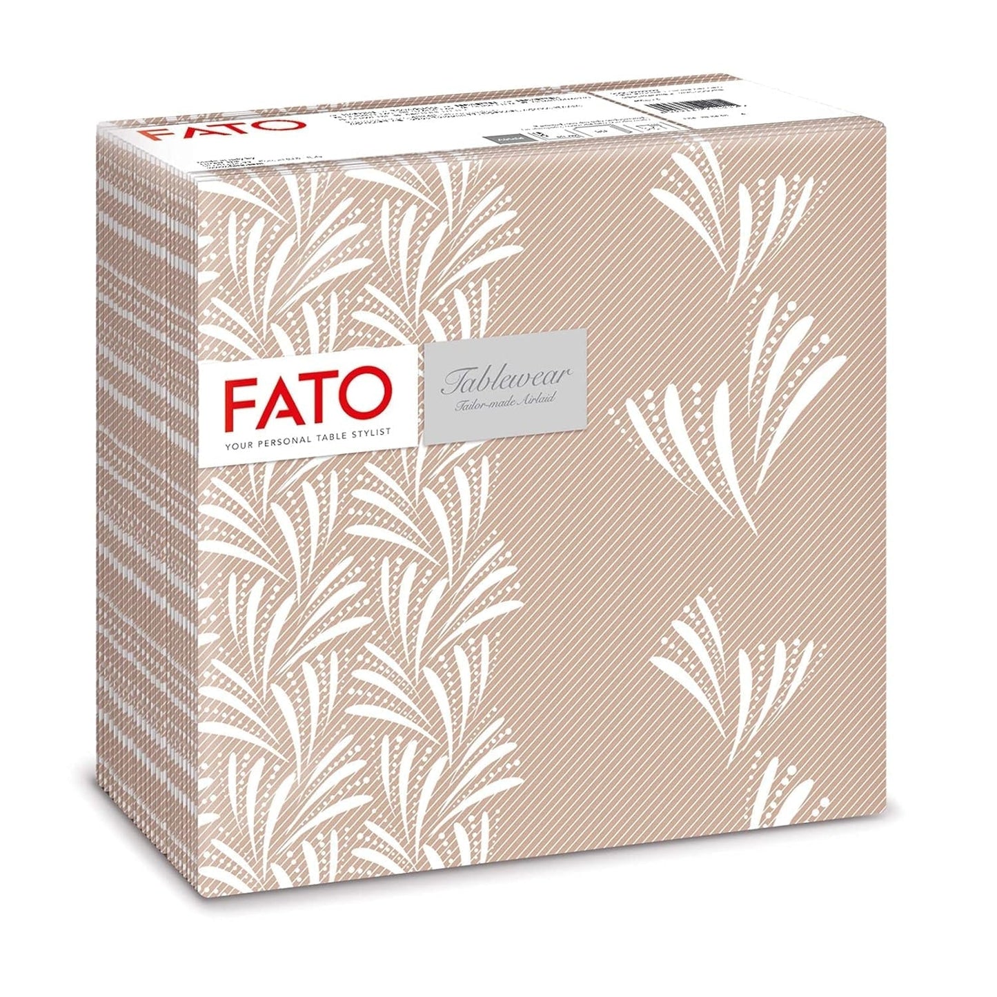 Fato - Serviettes en papier sec, airlaid, effet textile, paquet de 50 serviettes, 40X40 pliées en format 4, Tropicana Decor