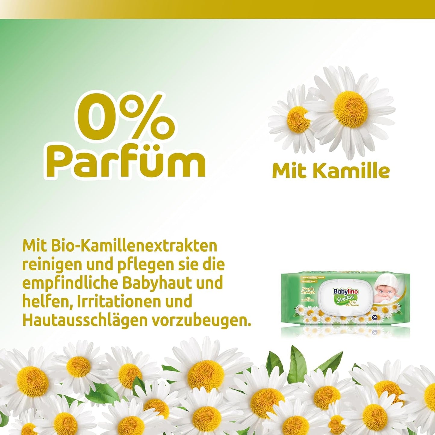 Lingettes pour bébés sensibles, 0 % de parfum, formule 98 % naturelle qui rétablit l'équilibre du pH de la peau, sceau de fraîcheur, 54 lingettes