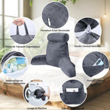 Oreiller de lecture ergonomique INFANTIA avec accoudoirs, support dorsal, grand, gris