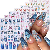 GZMAYUEN 12 couleurs français ongles autocollants 3D français dégradé couleur ongles autocollants auto-adhésif ongles conception ongles accessoires