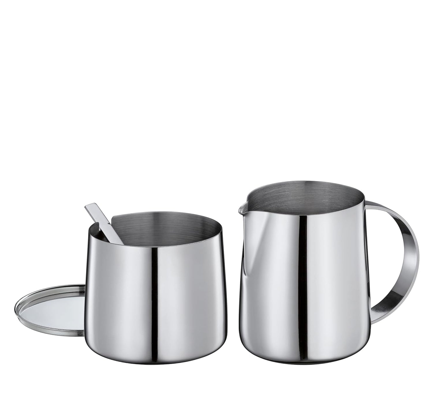 Cilio DELIZIA Dent et tasse de lait | Service à café | Tasse et récipient à lait en acier inoxydable | Empilable | Avec cuillère | Portions 250 ml de lait et 220 g de sucre