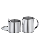 Cilio DELIZIA Dent et tasse de lait | Service à café | Tasse et récipient à lait en acier inoxydable | Empilable | Avec cuillère | Portions 250 ml de lait et 220 g de sucre