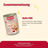 animonda Carny Adult Single Protein Pure Chicken (6 x 400g), nourriture humide pour chats adultes avec une seule source de protéines, nourriture humide pour chats adultes, sans céréales et sans sucre