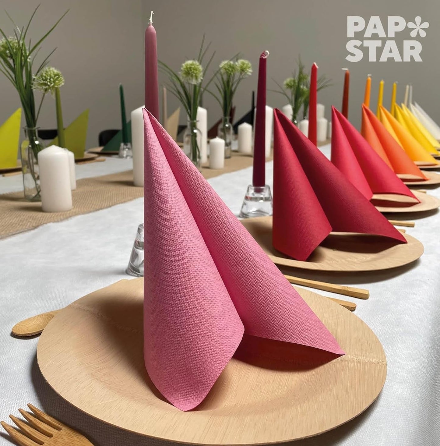 Serviettes Papstar, Collection Champagne Royal Serviettes en tissu 1/4 fois, Taille 40 X 40 Cm, Paquet de 1 X 50, Champagne/Crème