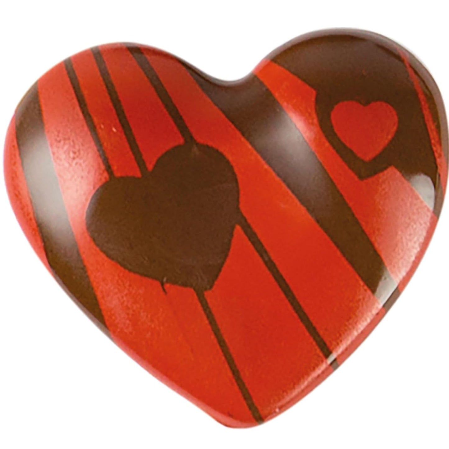 Günthart 135 pièces cœurs en filigrane de chocolat noir imprimés Tri-Motion colorés 1 paquet (236g)