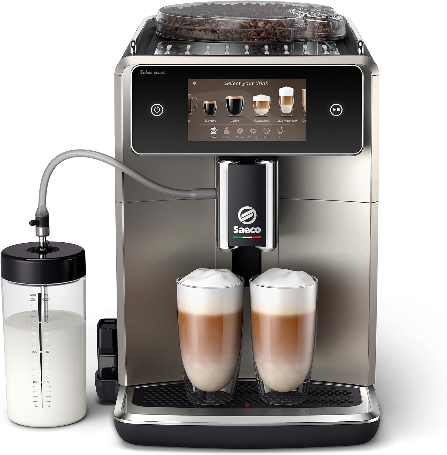 Machine à expresso automatique Saeco GranAroma - 14 spécialités de café, écran couleur intuitif, 4 profils utilisateur, moulin en céramique, 1500 watts (SM6580/10)