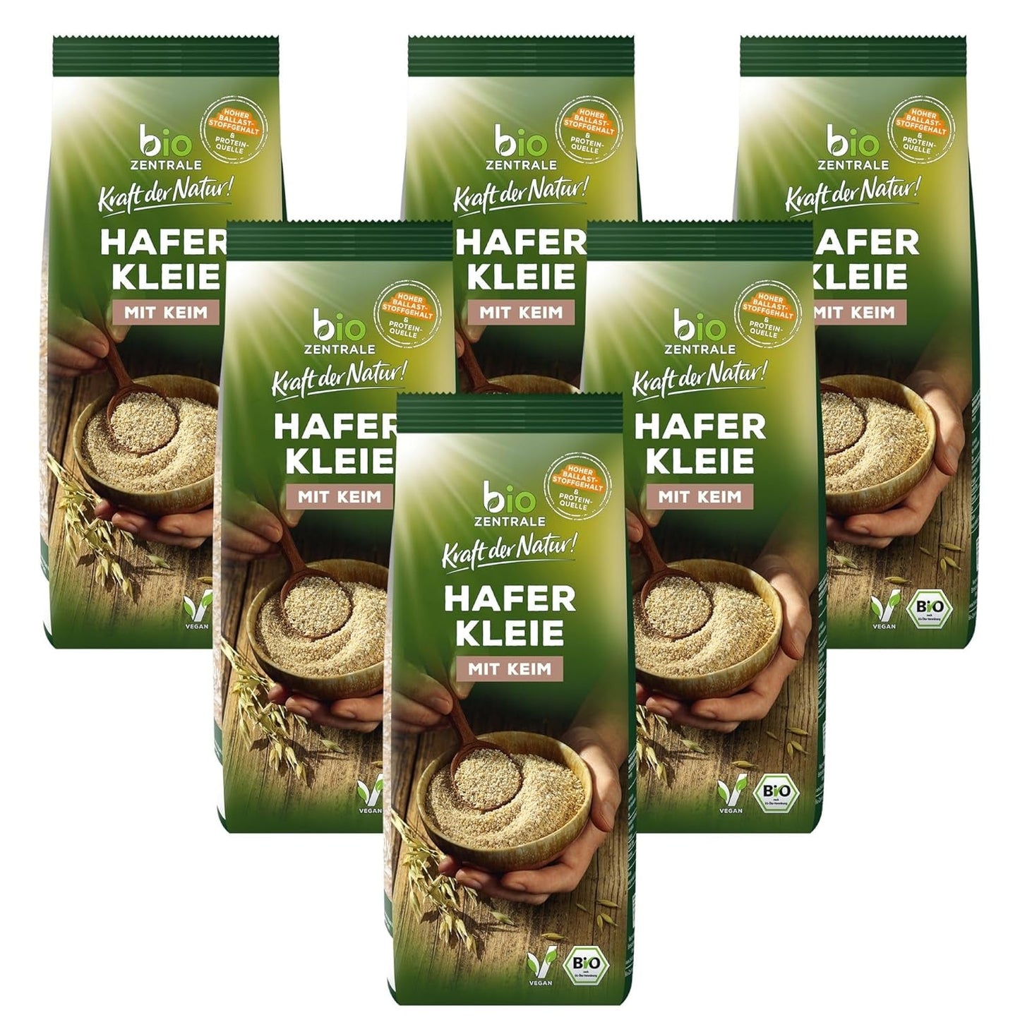 Son d'avoine bio Biocentral 1 kg | Forfait avantageux | Source de protéines riche en fibres | Naturellement végétalien | De l'agriculture de l'UE | Faible teneur en sucre