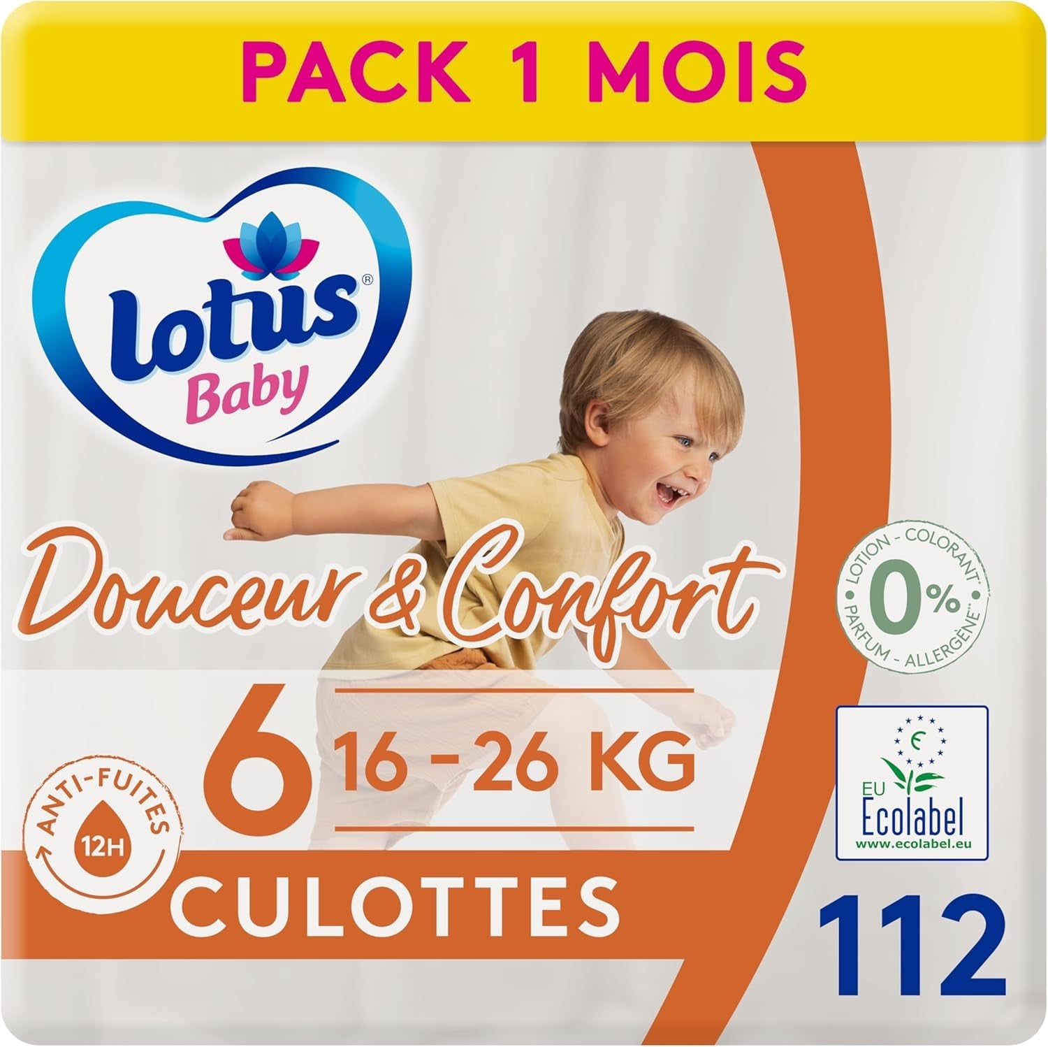 Douceur Naturelle - Culottes, Taille 6 (16-26 kg) Pack 1 mois - 112 culottes