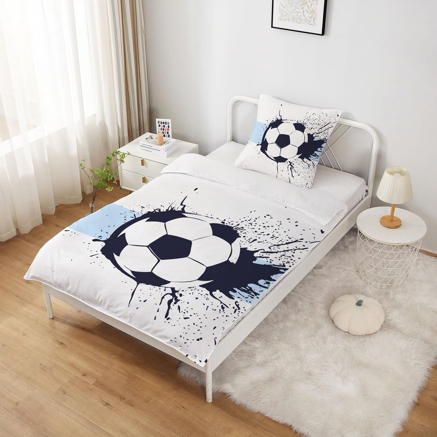 Linge de lit garçon, football, microfibre polyester Linge de lit - enfant Naty Shop