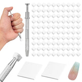 100 pièces de pinceaux à ongles sans latex, pinceaux à ongles ombrés, pinceaux à ongles avec pinces métalliques, 100 feuilles de papier Nailart, boîte d'emballage en papier, applicateur de pinceaux de manucure pour vernis à ongles Nailart