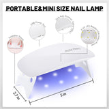 Aokitec Mini lampe UV LED, lampe à ongles gel UV, sèche-ongles portable pour tous types de vernis à ongles en gel, outil de durcissement en forme de souris, compact, léger avec câble USB (blanc)