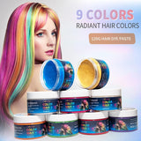 Teinture capillaire verte temporaire - Cire de coloration capillaire, tonalité de cheveux pour hommes et femmes, pommade capillaire naturelle, cire de teinture capillaire à pince de couleur pour la couleur des cheveux Crazy Party (4,23 oz, vert) Naty Shop