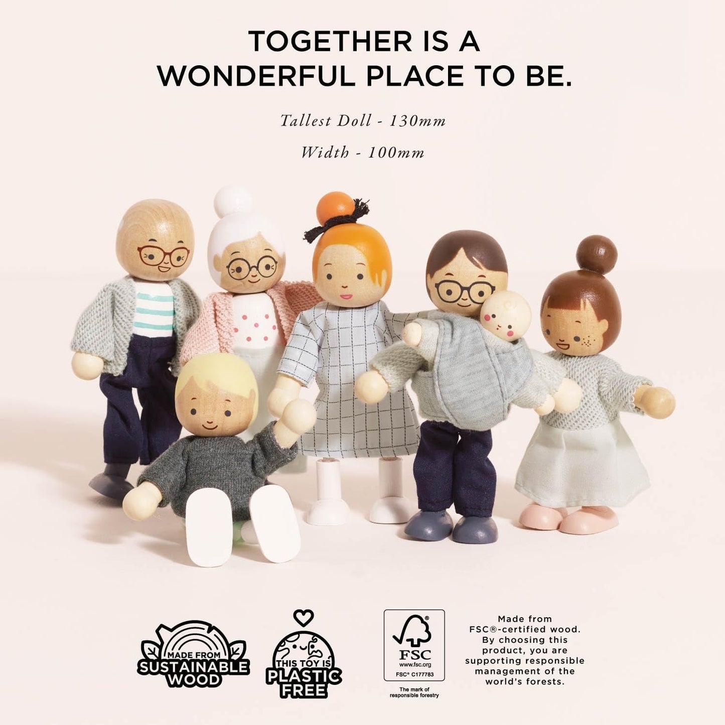 – Ensemble de jeu de maison de poupée en bois My Doll Family | Daisylane Ensembles d'accessoires pour maison de poupée pour filles – À partir de 3 ans P053