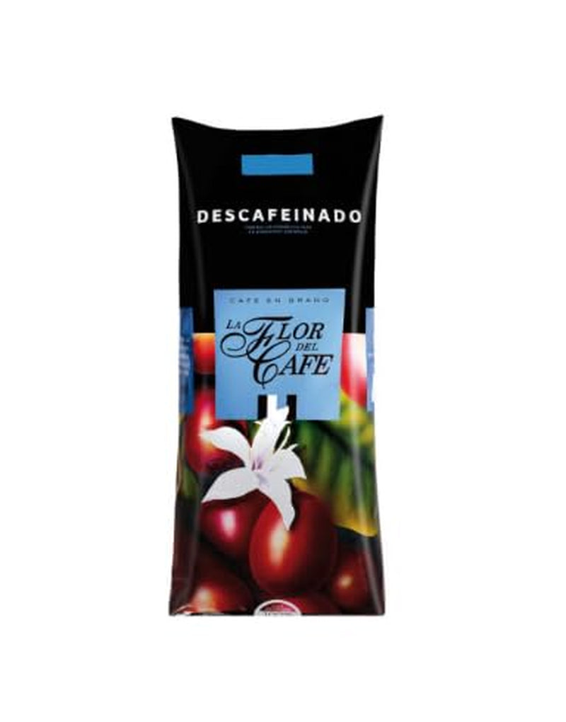 Café en grains décaféiné Flor del Café, 100 % Arabica, grains entiers, torréfaction moyennement foncée, 10 kg (10 x 1 kg), certifié UTZ