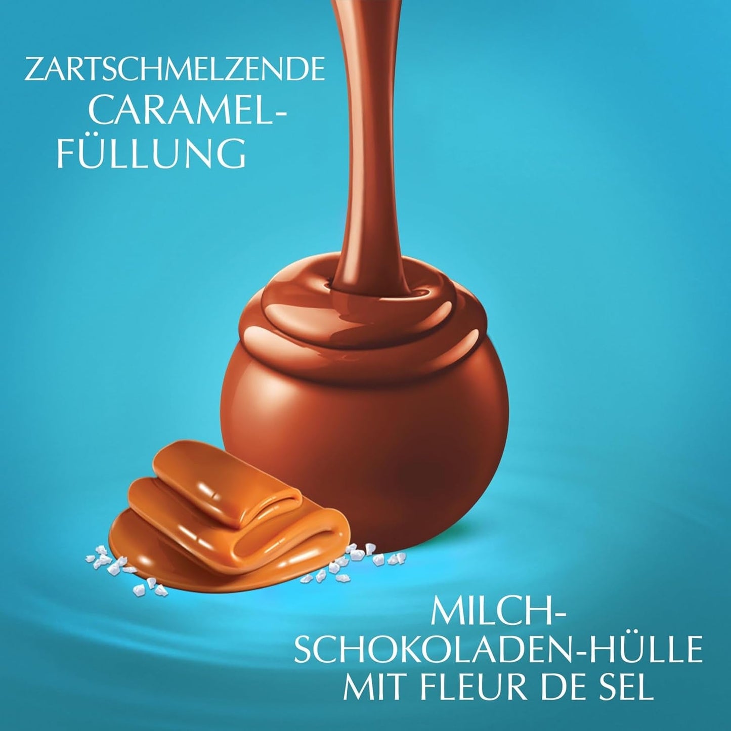 Chocolat Lindt | Cornet au caramel salé LINDOR | 500g | 38 boules de chocolat au lait fourrées au caramel salé | Cadeau de chocolat