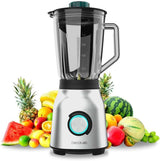 Cecotec Batteur sur socle Power Black Titanium 2200MAX Smooth, 2200 W Vitesse Maximale, 6 Klingen Aus Edelstahl, Fonction Ice-Crush, Fonction Turbo et Smoothie, Fonction Autoclean Kitchen Naty Shop Inox 1800 W | 1,5 L + nettoyage automatique