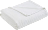 Madison Park Couverture de luxe en coton liquide de haute qualité, douce et confortable, 100 % coton filé à l'anneau, pour lit, canapé, blush, Full/Queen Naty Shop Quilts & Quilts Blanc King Size