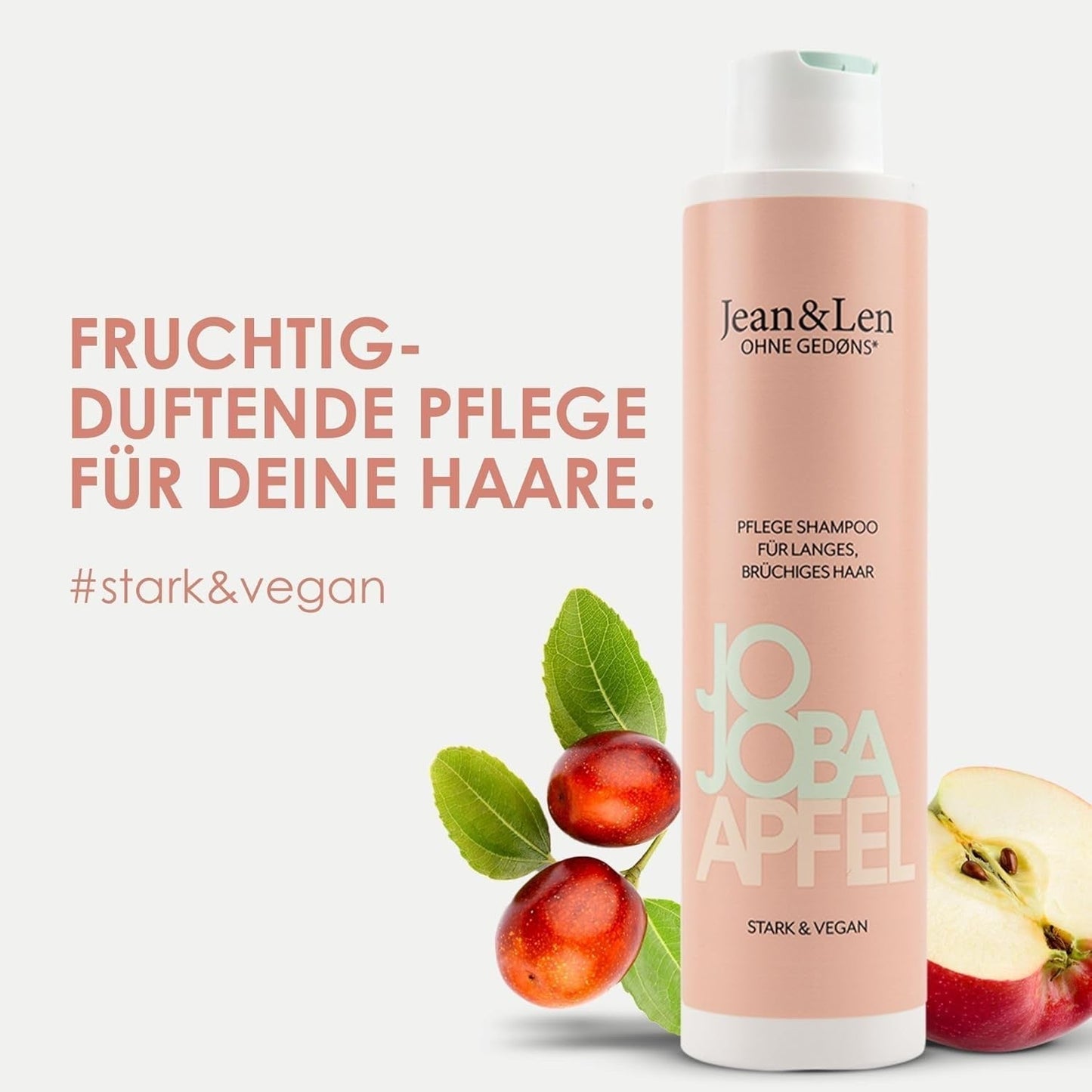 Jean & Len Care Shampoing Jojoba & Pomme, nourrit les cheveux longs et fragiles, 300 ml Douche et bain Jean & Len