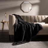 Brentford's Teddy Couverture polaire grande couverture de lit en peluche super douce et chaude pour canapé-lit noir - 150 x 200 cm Lits et couvertures Besuche den Brentfords-Store