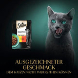 Nourriture humide pour chats Sheba Selection en sachets portionnés avec poulet et bœuf en sauce 28x85g