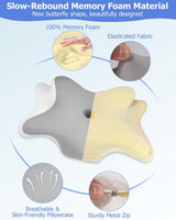 Oreiller orthopédique, oreiller de soutien latéral, oreiller de soutien du cou, oreiller pour douleurs cervicales, oreiller en mousse à mémoire de forme, oreiller ergonomique, pour le soutien latéral du dos et du ventre - Oreillers orthopédiques cervicaux en forme de papillon Naty Shop