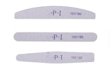 Ensemble de limes à ongles 3 pièces, limes à ongles pour ongles en gel, accessoires pour ongles en gel résistants à l'usure et lavables, lime à ongles professionnelle 100/180 avec 3 formes, blanc