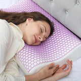 HOMCOM Oreiller de soutien cervical en mousse à mémoire de forme avec housse amovible, 2 hauteurs, oreiller ergonomique 2S réactif pour différentes positions de sommeil, 60 x 40 cm, blanc crème