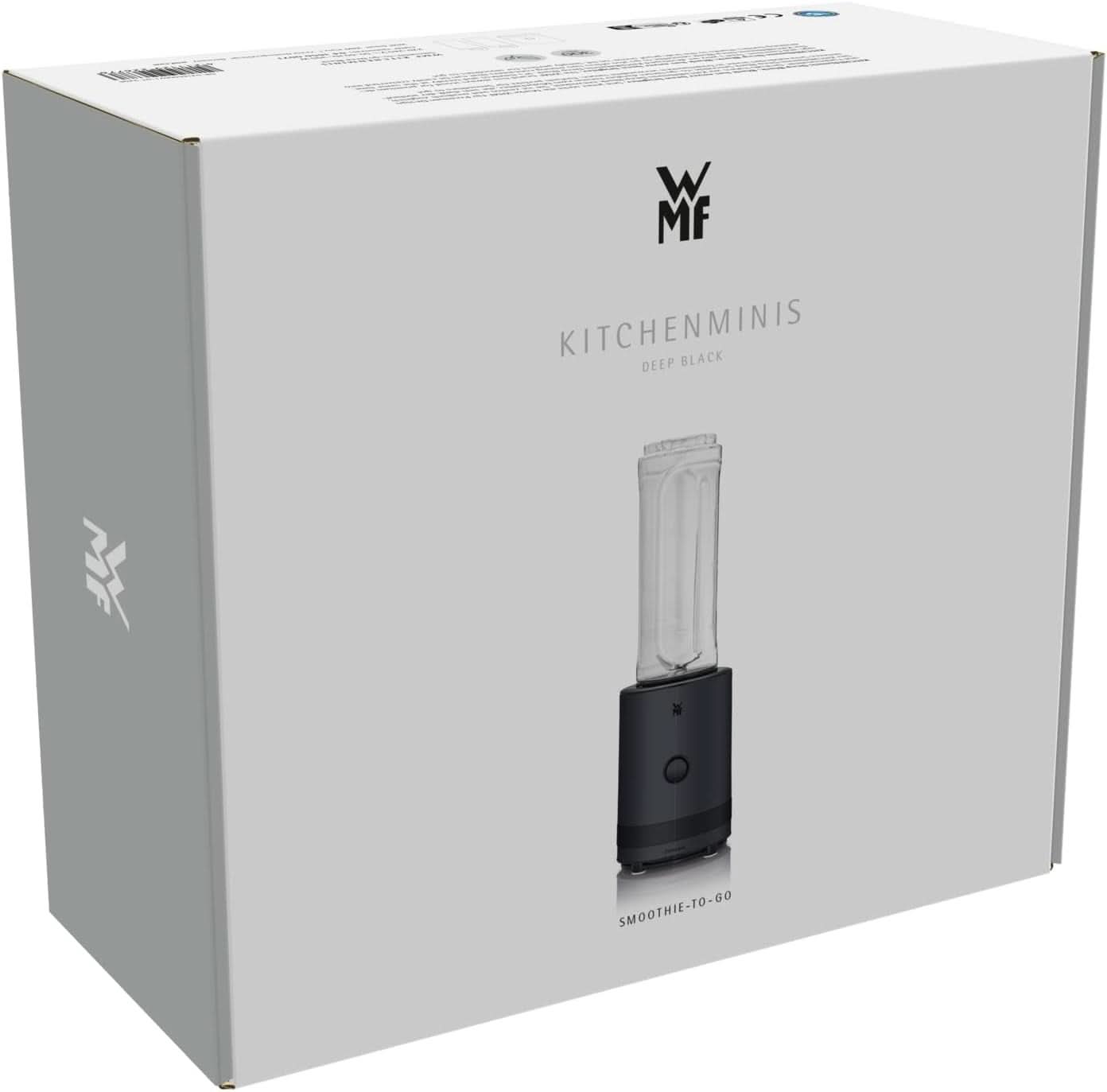 WMF Küchenminis Smoothie-To-Go, Mini batteur sur socle avec deux mixeurs/trinkbehältern 0,6L, Mixer Hochleistungsmixer 300 W, Edelstahl Matt, Schwarz Kitchen Naty Shop